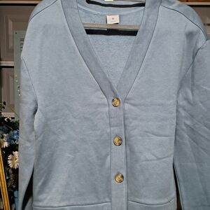Rosio Light Blue Button-Up Cardigan